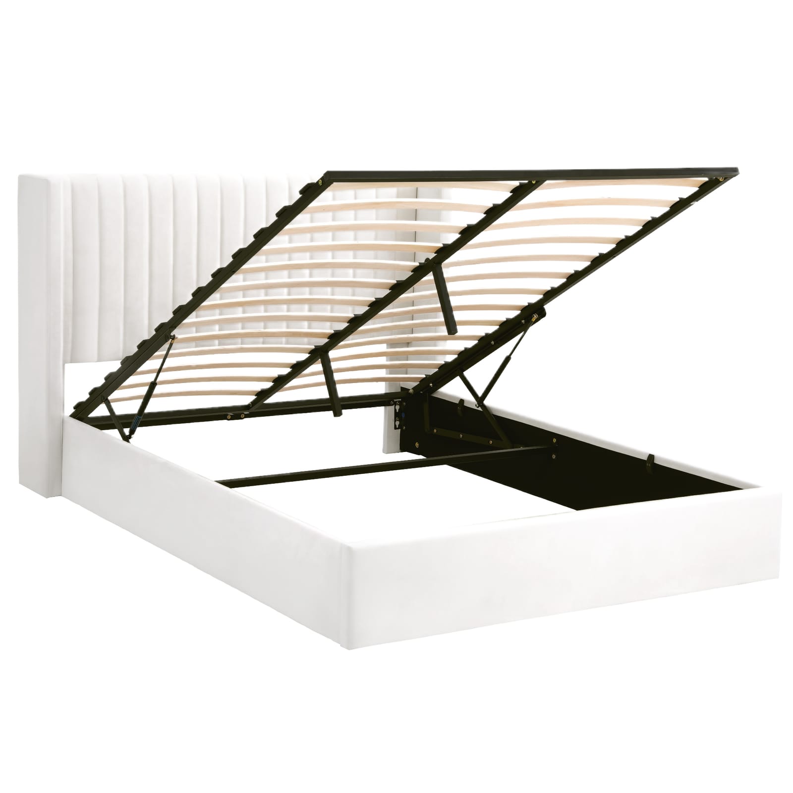 Double Bed Frame Storage White king