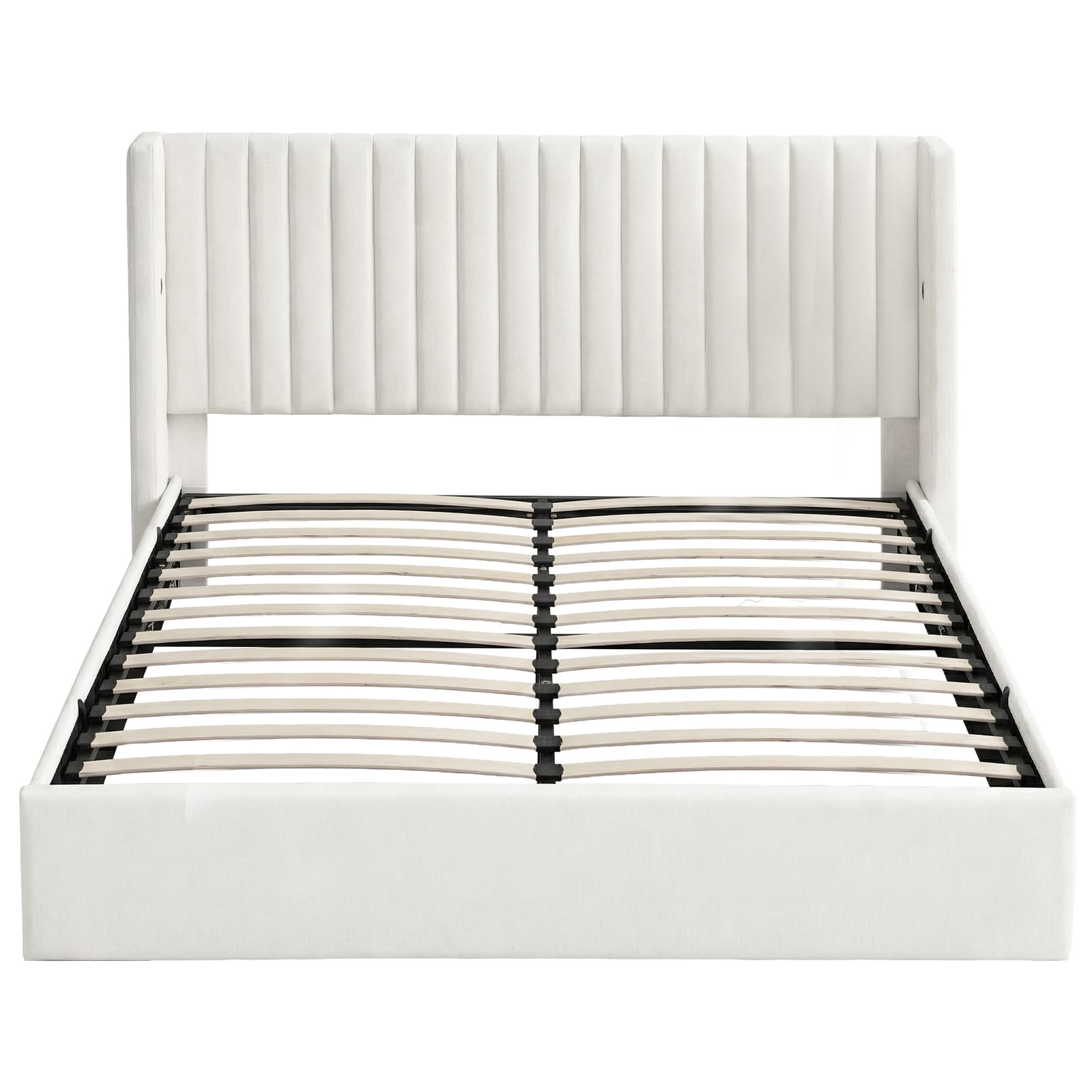 King Bed Frame Storage White