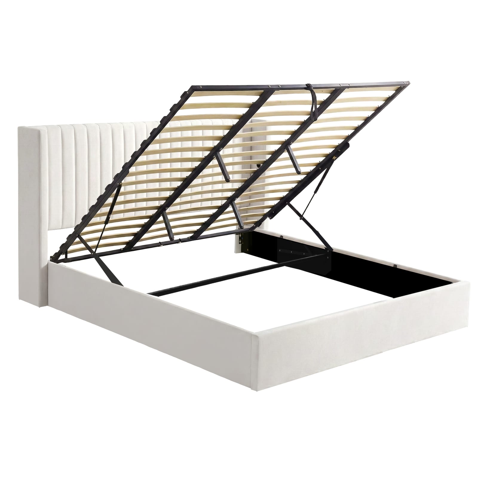 King Bed Frame Storage White