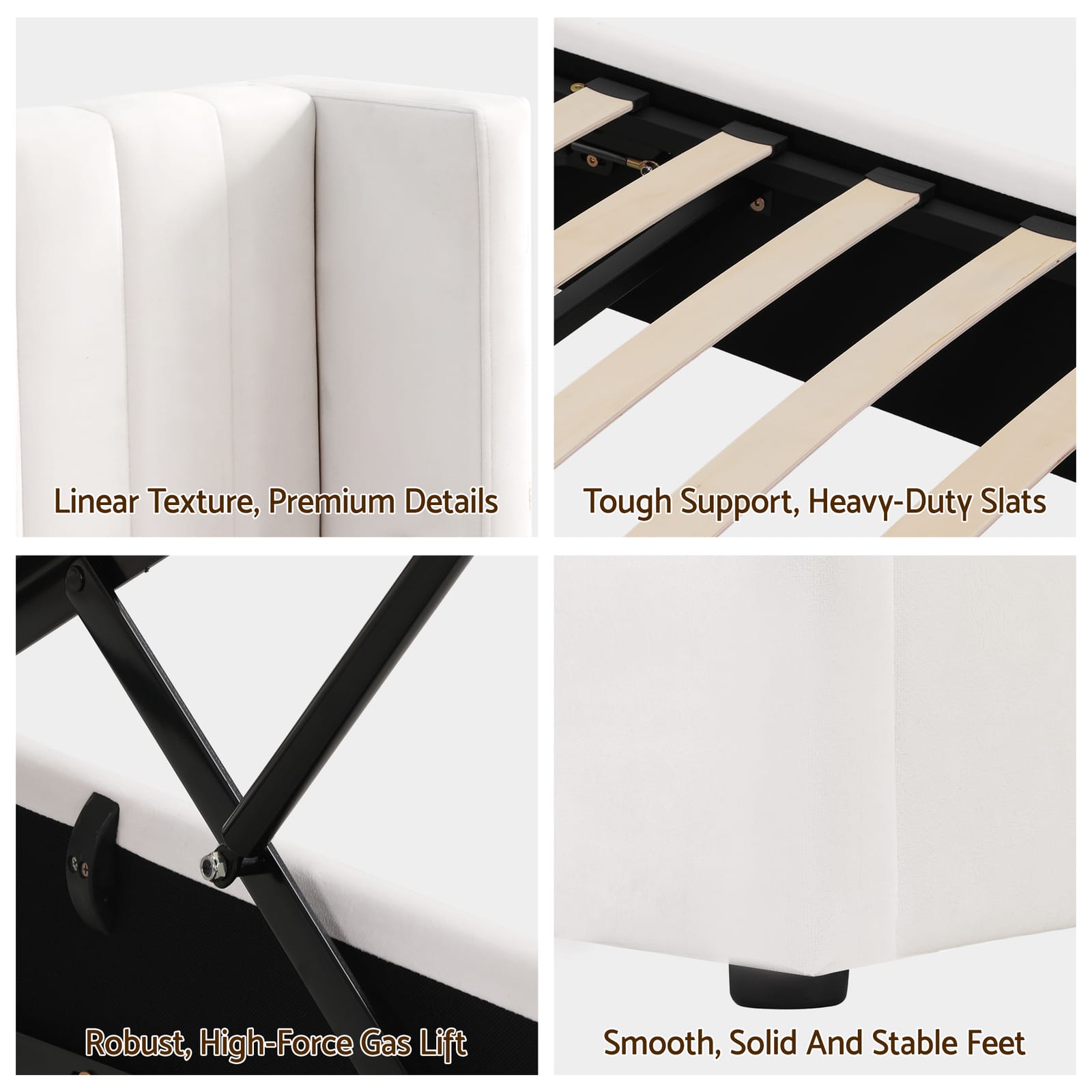 Queen Bed Frame Storage White
