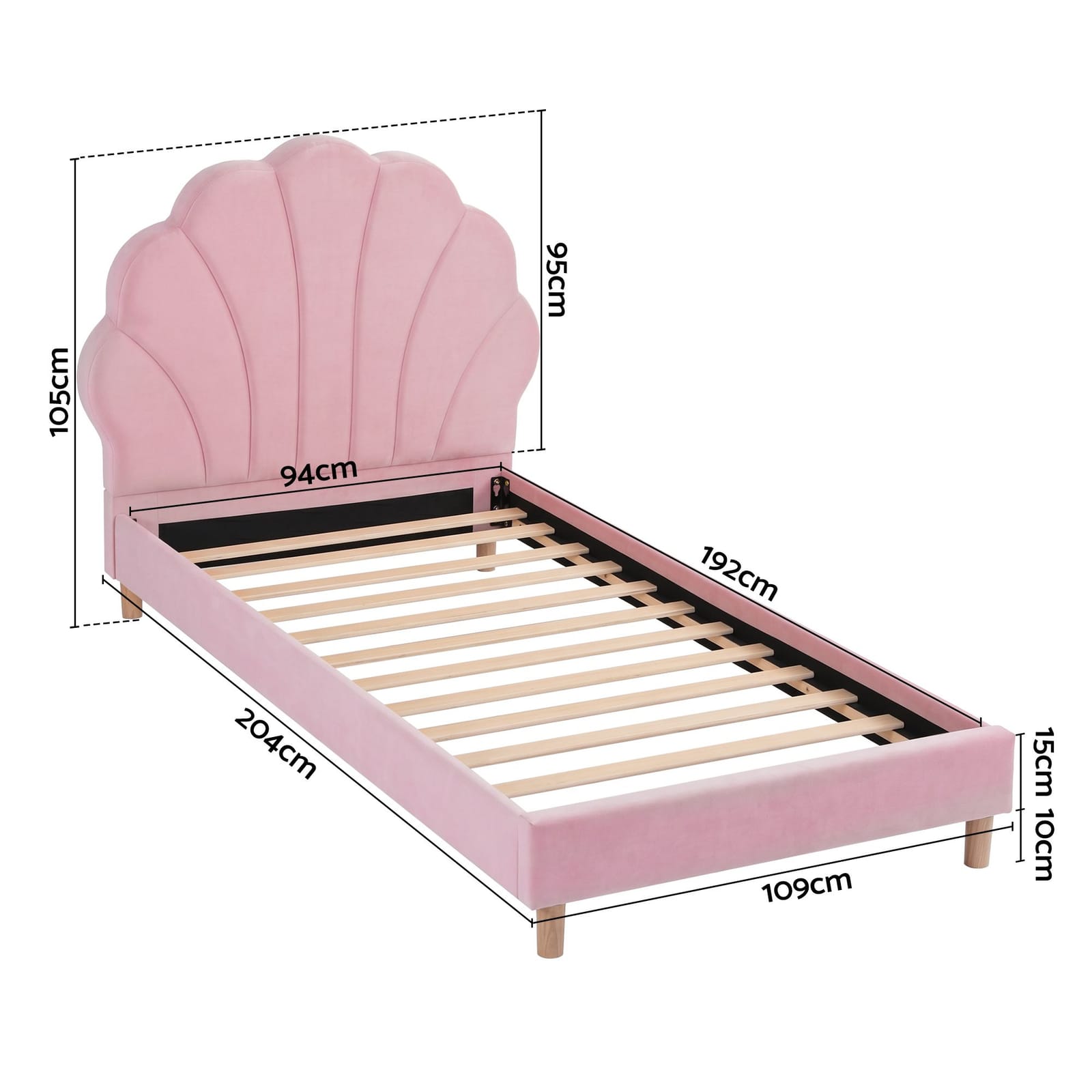Single Bed Pink Velvet Frame king