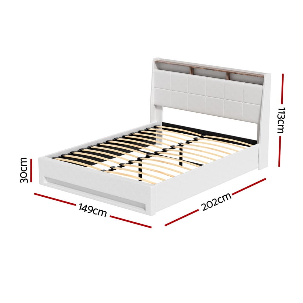 Double Bed Frame With Storage 202x149x113cm