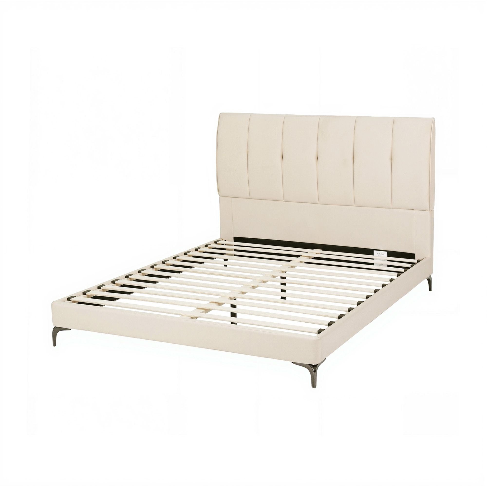 Double Bed Frame Tufted Headboard 300kg | Simpledeals