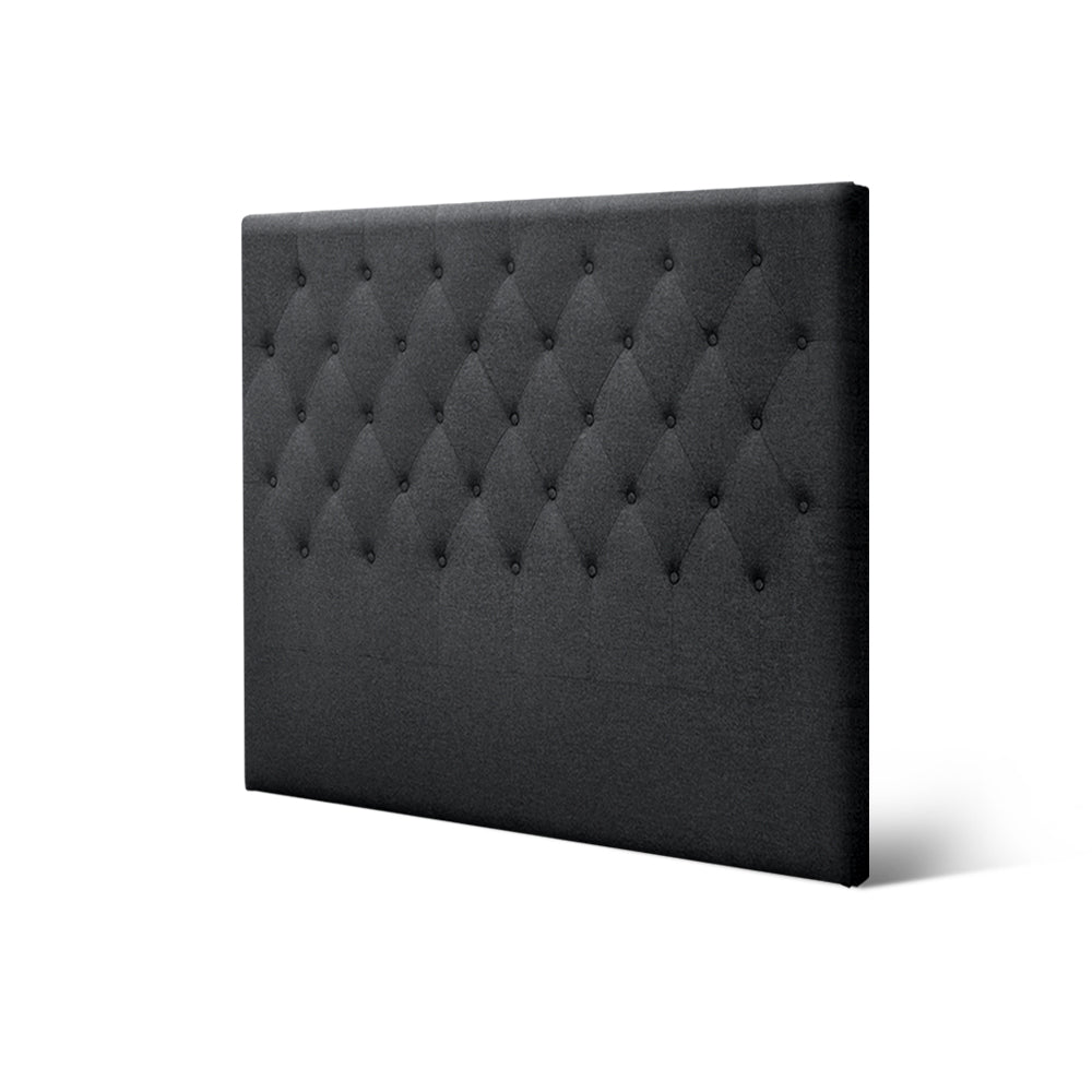 Bed Head Headboard Double Size Fabric - CAPPI Charcoal | Charcoal colour