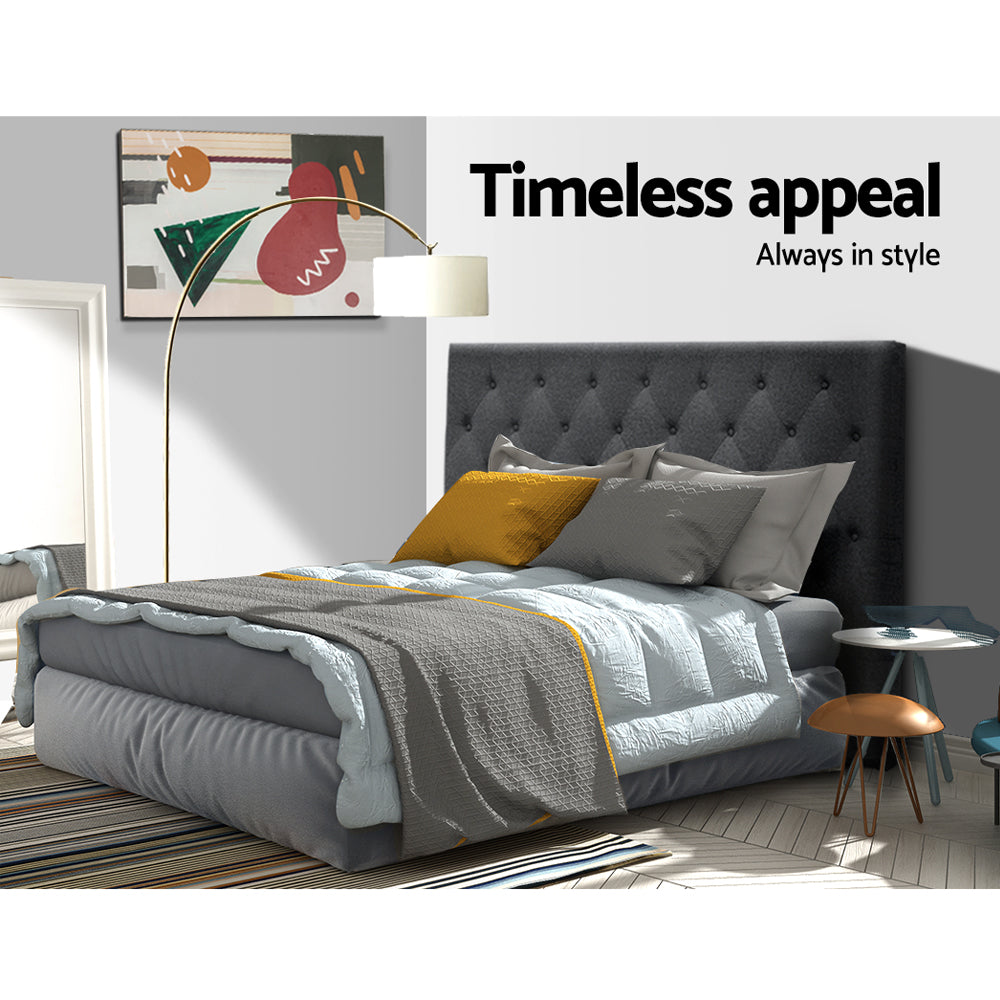 Charcoal colour - Bed Head Headboard Double Size Fabric - CAPPI Charcoal