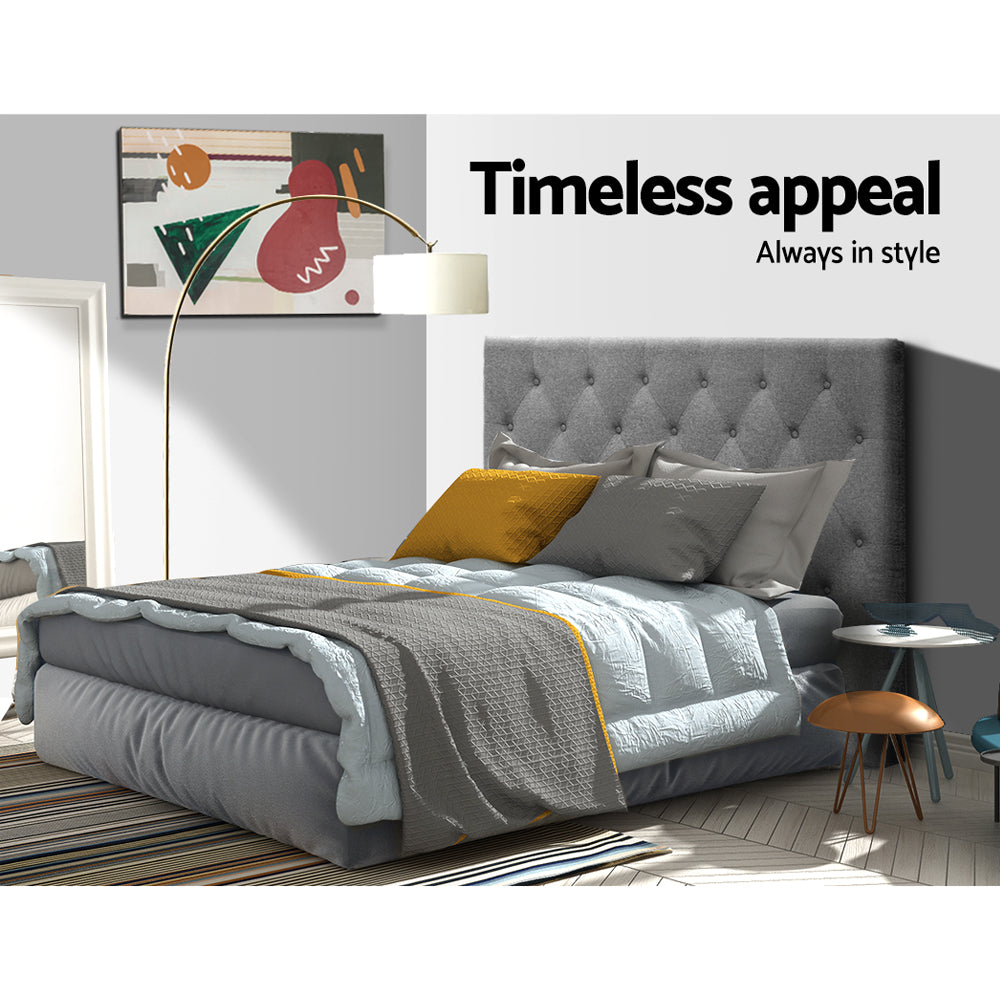Grey colour - King Single Size Bed Head Headboard Bedhead Fabric Frame Base Grey