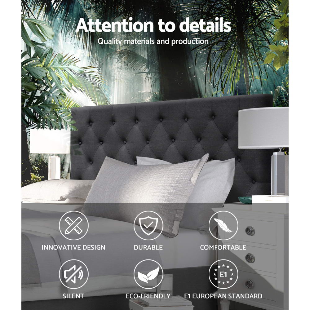 Bed Head Headboard Queen Size Fabric - CAPPI Charcoal | Queen