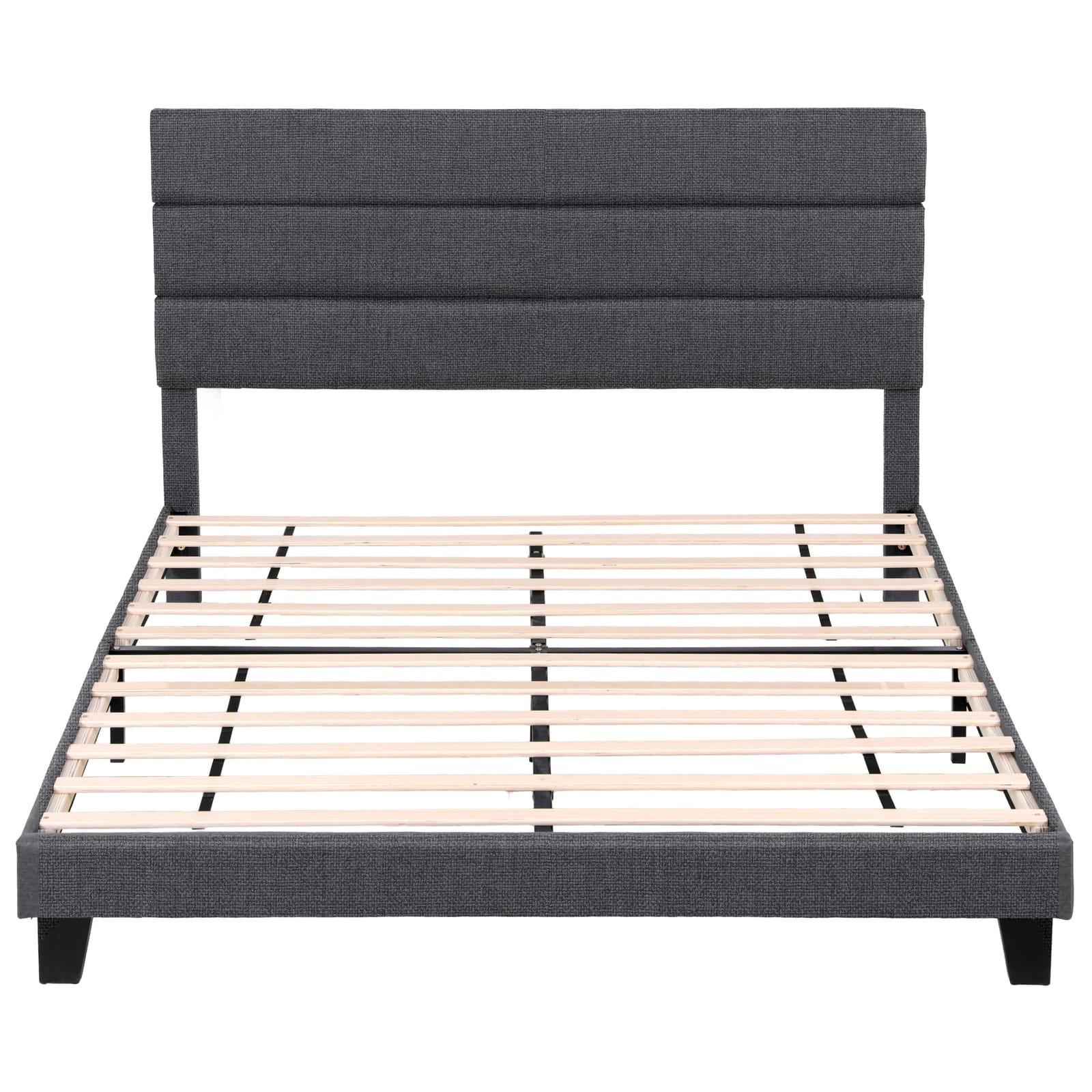 King Bed Frame Charcoal Upholstered
