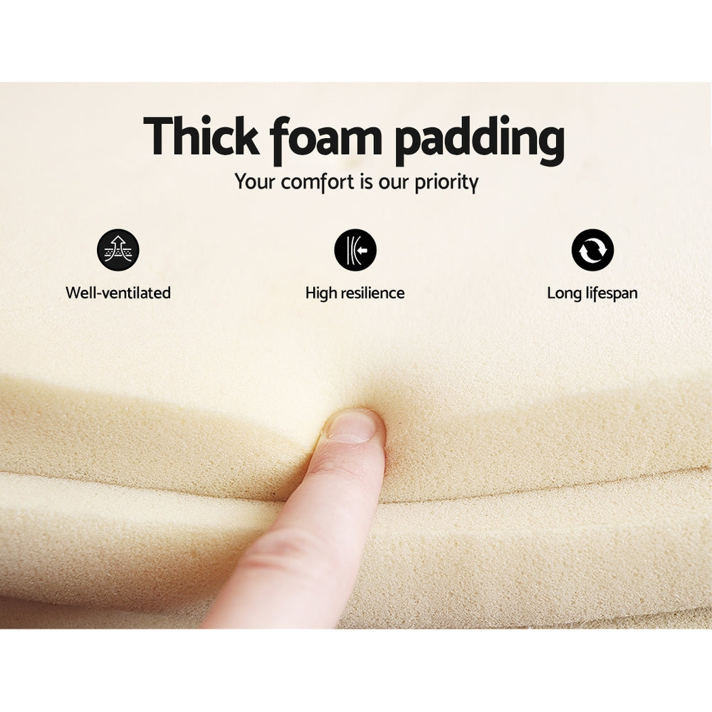 Double Size Boucle Upholstered Bed Frame With Padded Design