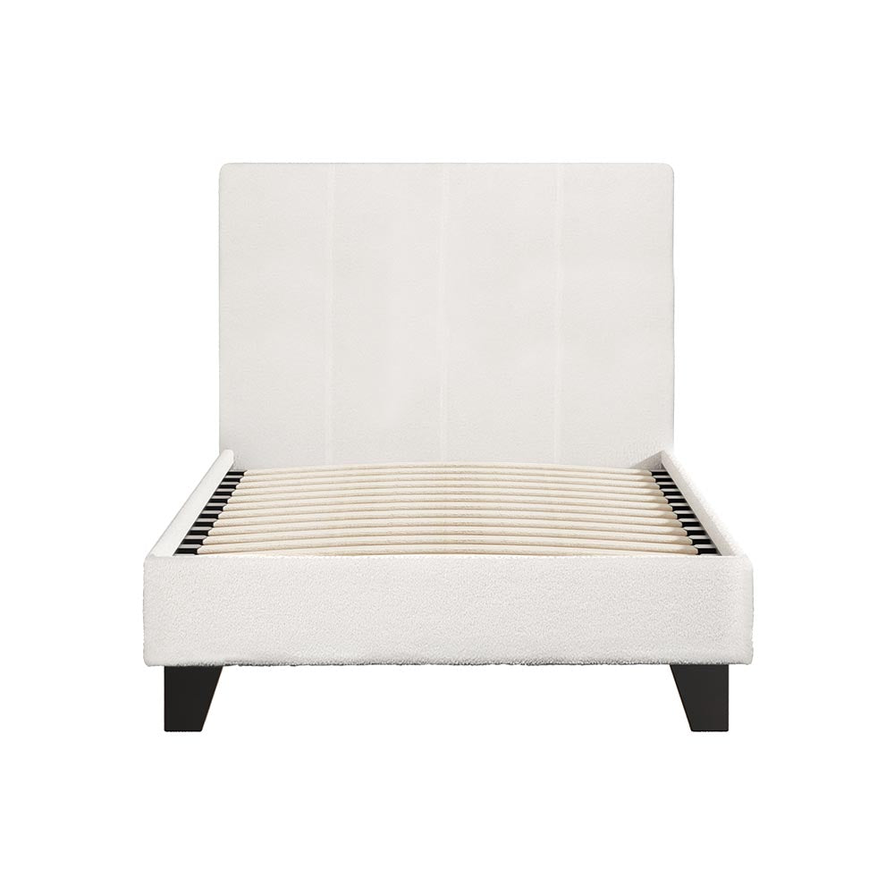 Single Bed Frame Boucle NEO Upholstered Modern Fabric Platform Bed Base