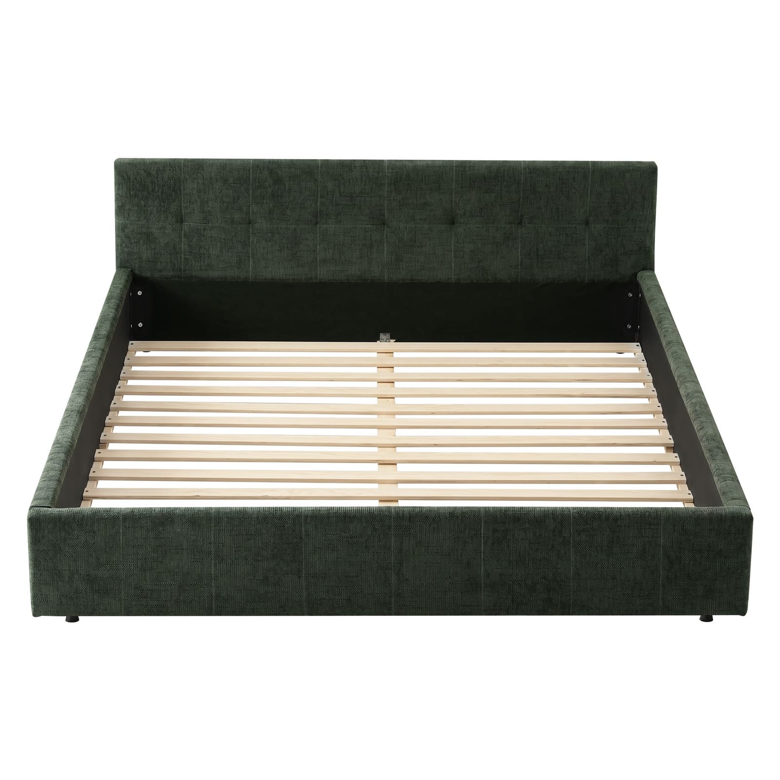 Queen Bed Frame Chenille Heavy Duty