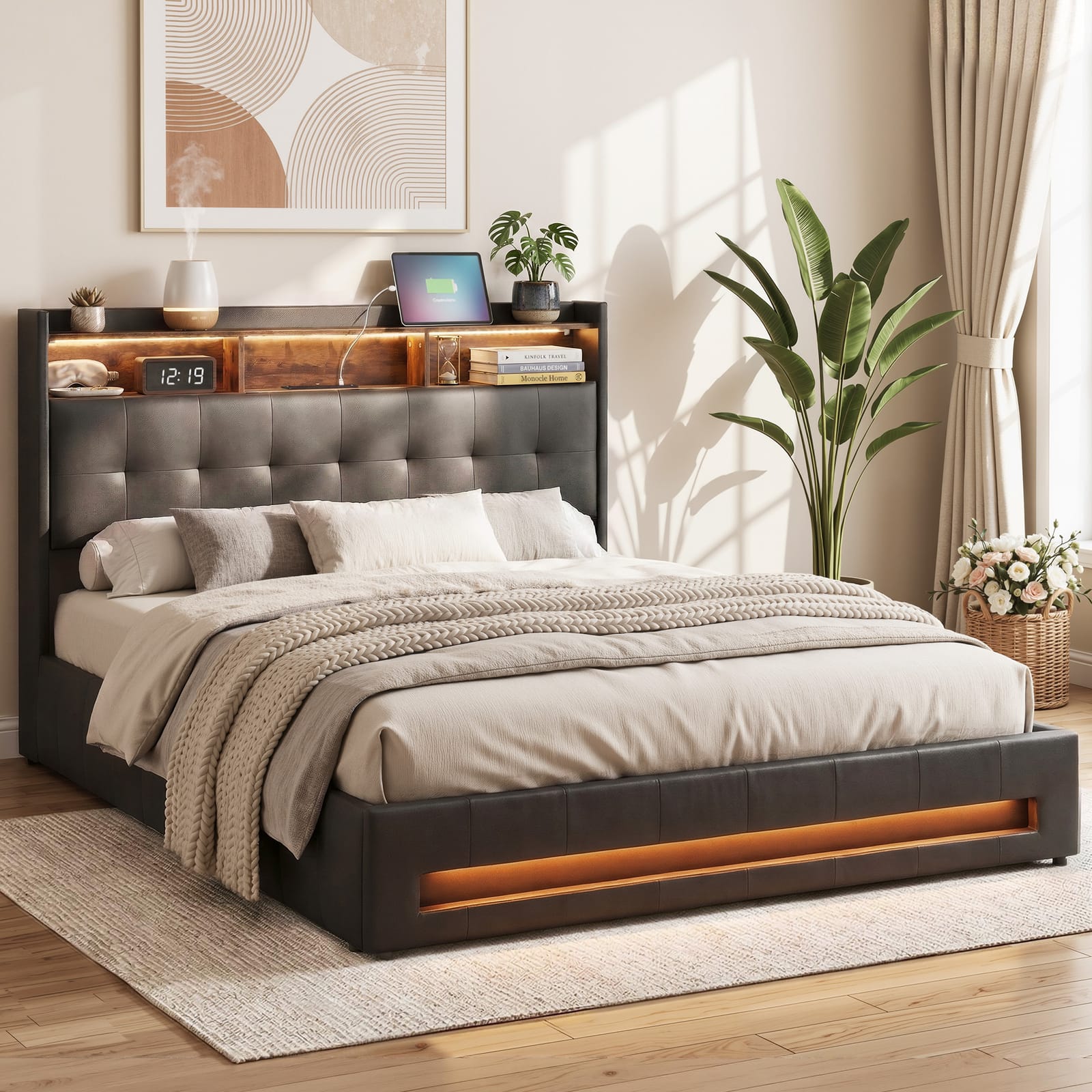 Queen Bed Frame With Storage 2x3cm