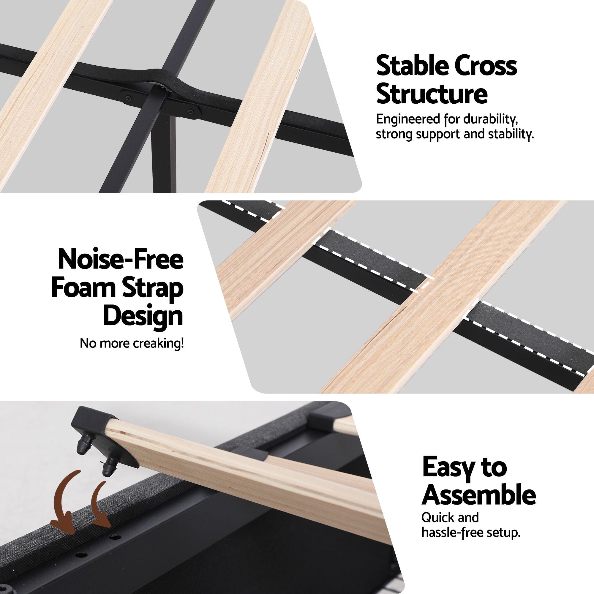 King Bed Frame Storage Drawers Charging Station | Simpledeal
