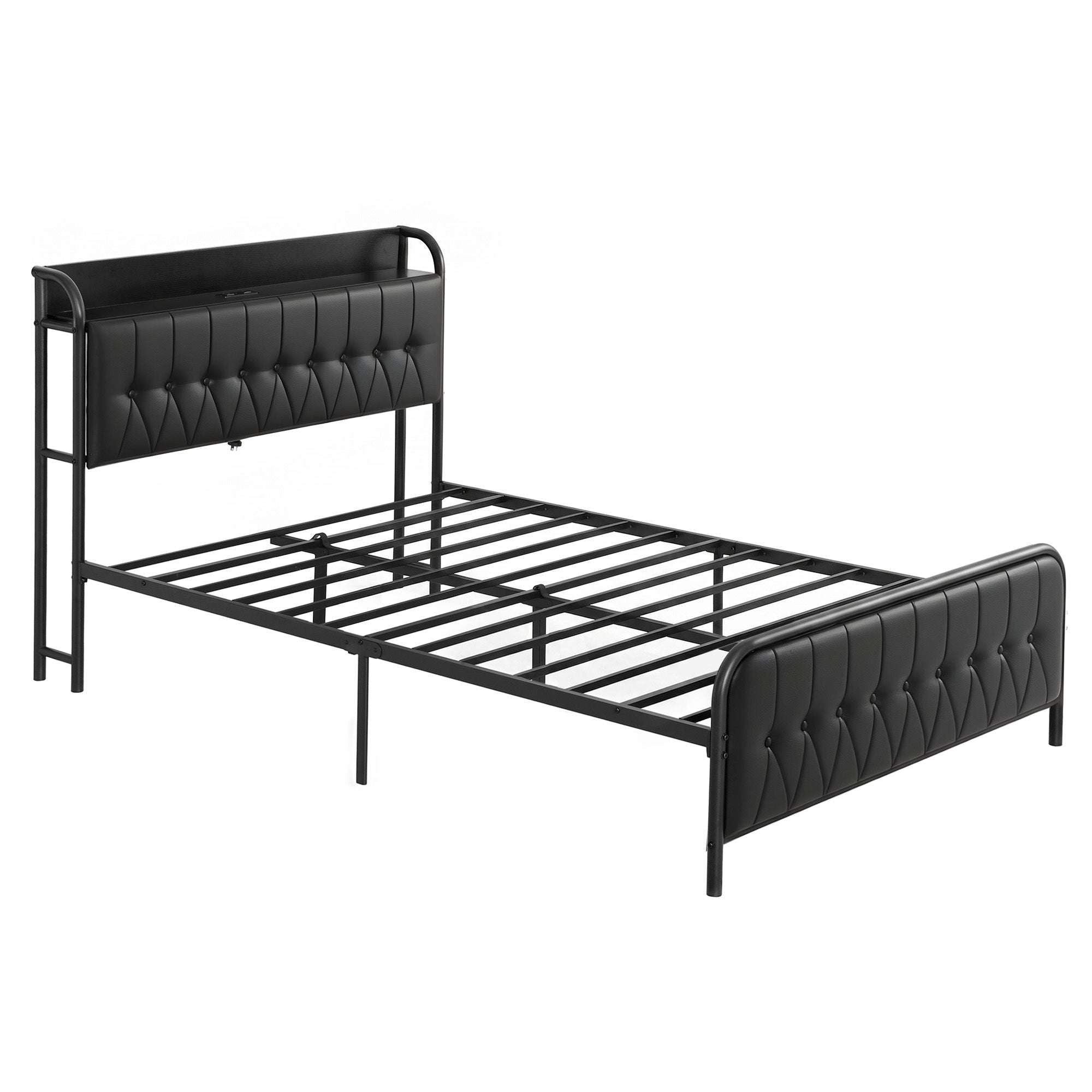 Double Bed Frame Storage Headboard USB Charging | Simpledeal