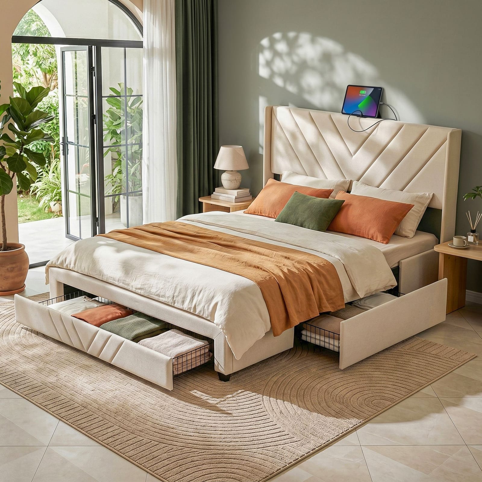 Queen Bed Frame Storage
