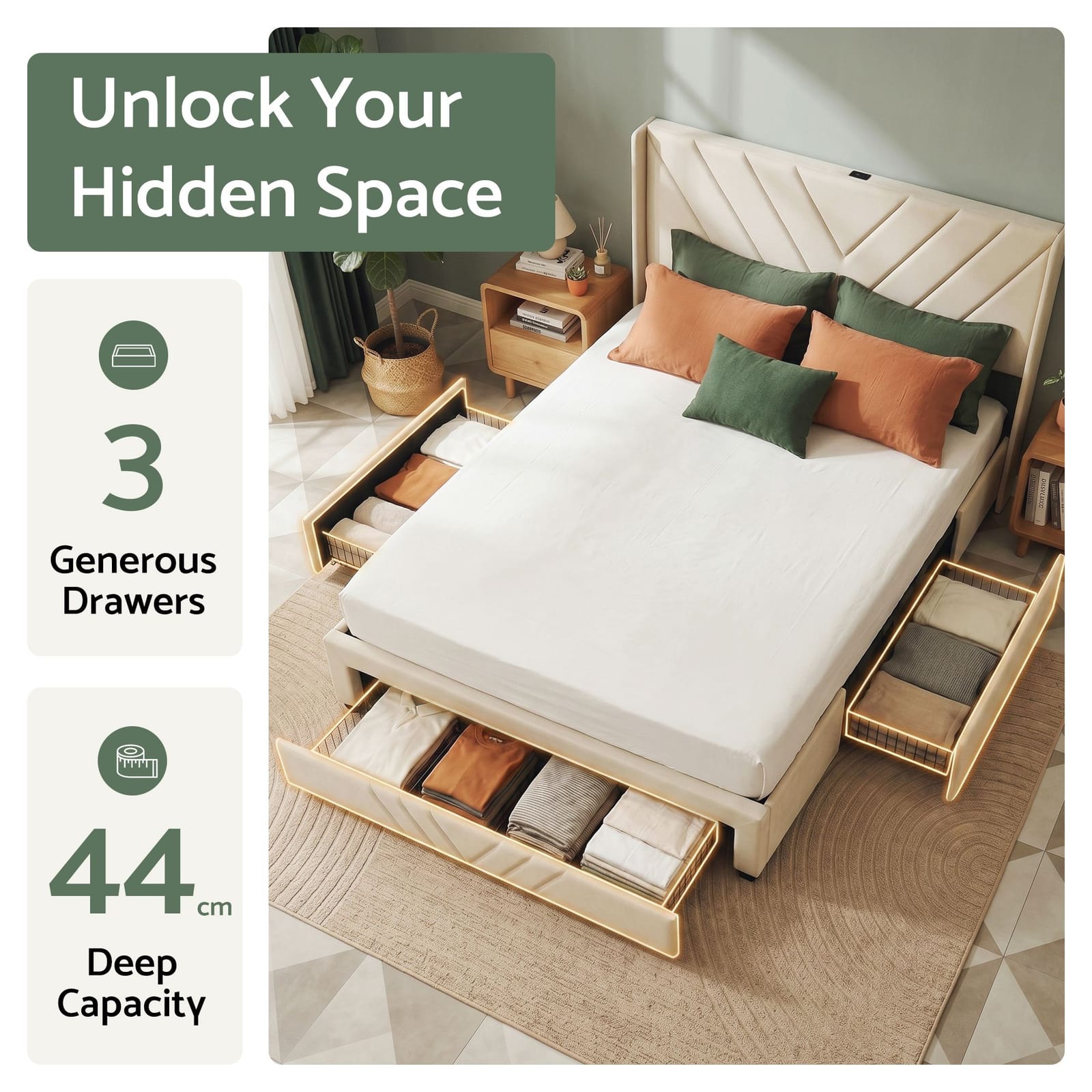 Queen Bed Frame Storage