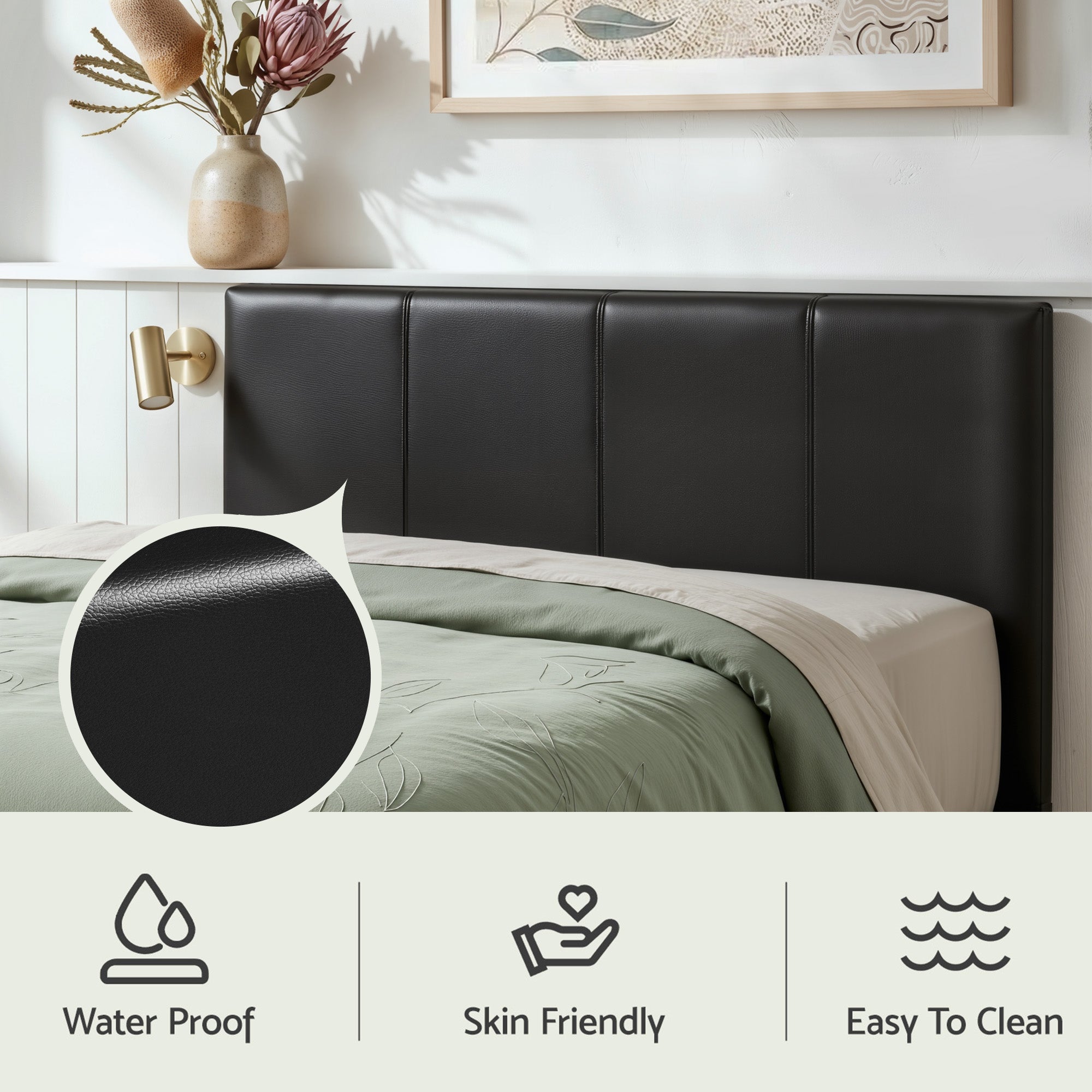 Queen Gas Lift Bed Frame Bedside Table Set | Simpledeals
