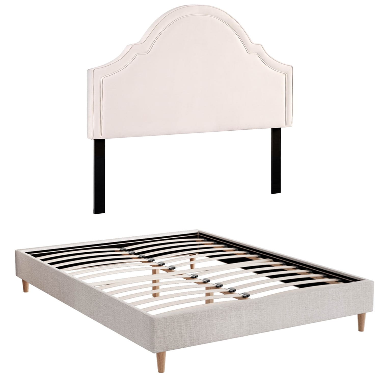 Queen Bed Frame Storage Velvet 153x203cm