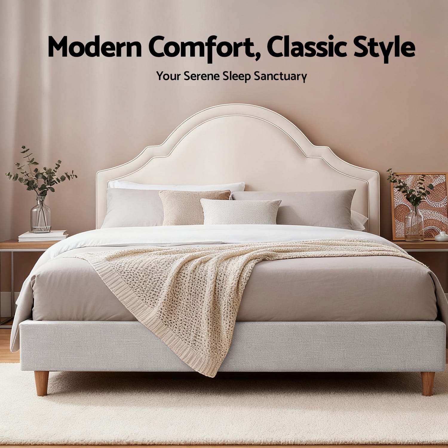 Queen Bed Frame Storage Velvet 153x203cm