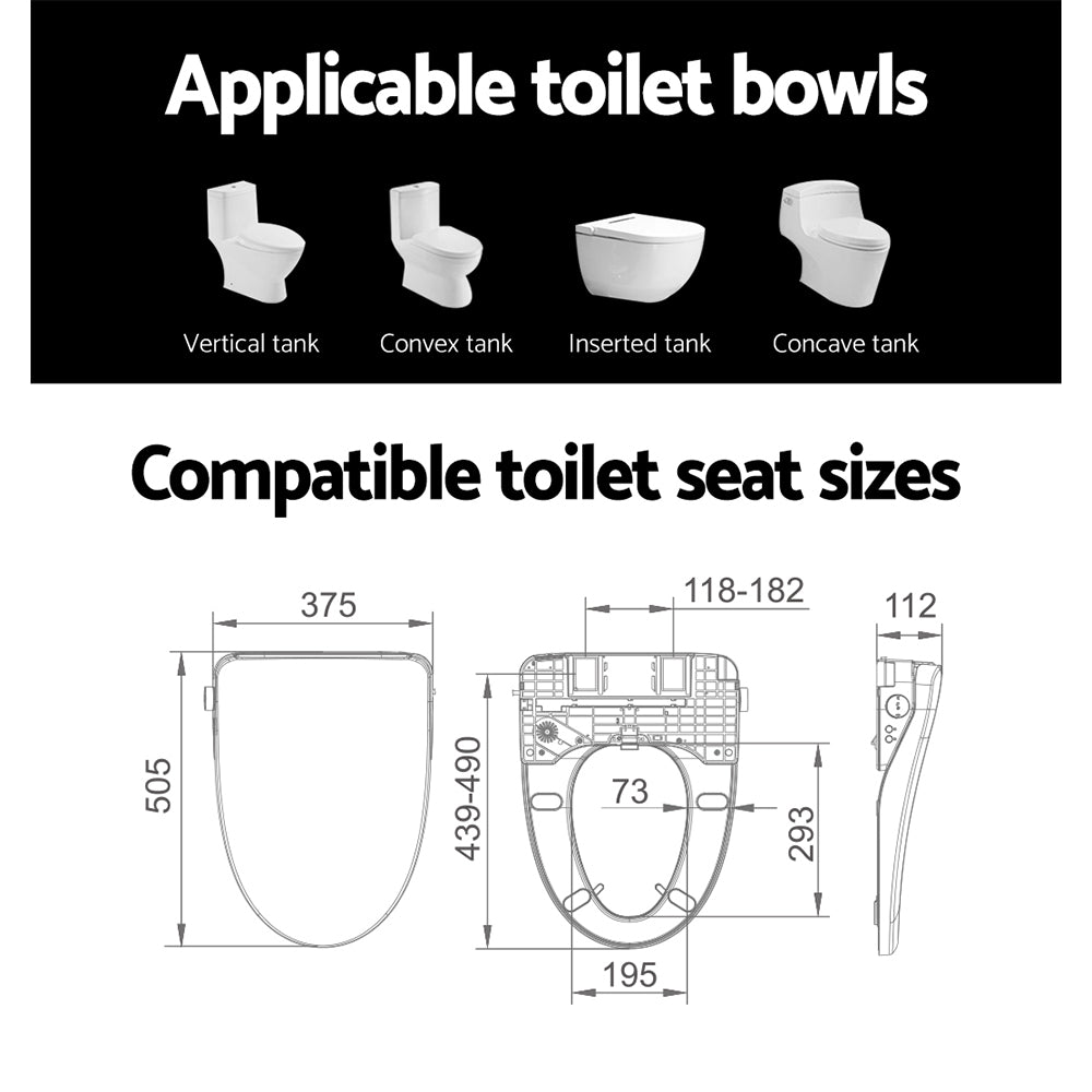 Electric Bidet Toilet Seat Cover with Auto Smart Spray and Knob - Electronic Seats