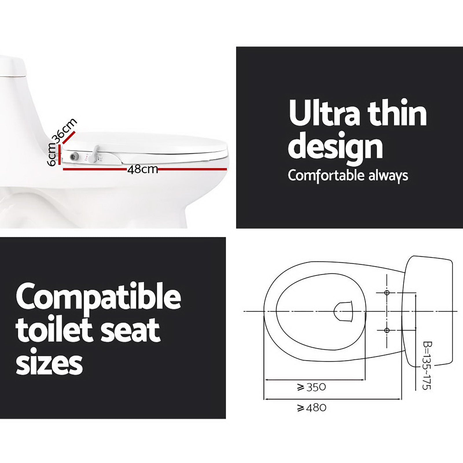 Modern Bidet Toilet Seat Cover - Non-Electric