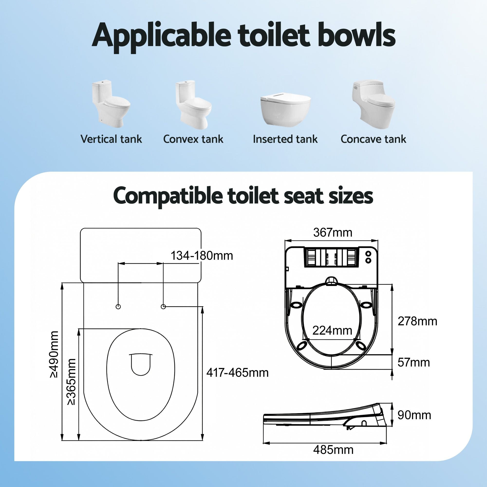 Non-Electric Bidet Seat D-Shape Dual Nozzle | Simpledeals