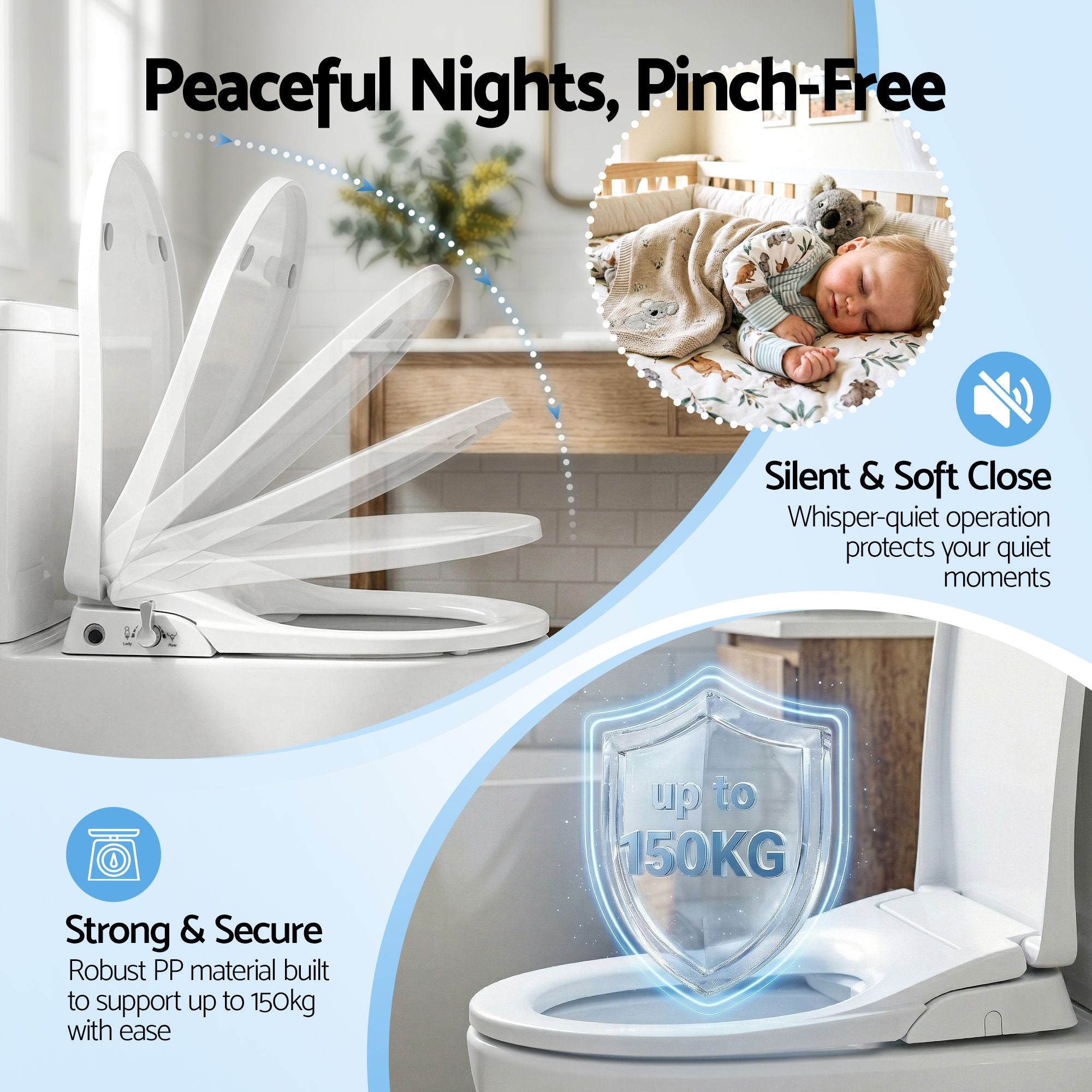Non-Electric Bidet Seat D-Shape Dual Nozzle | Simpledeals
