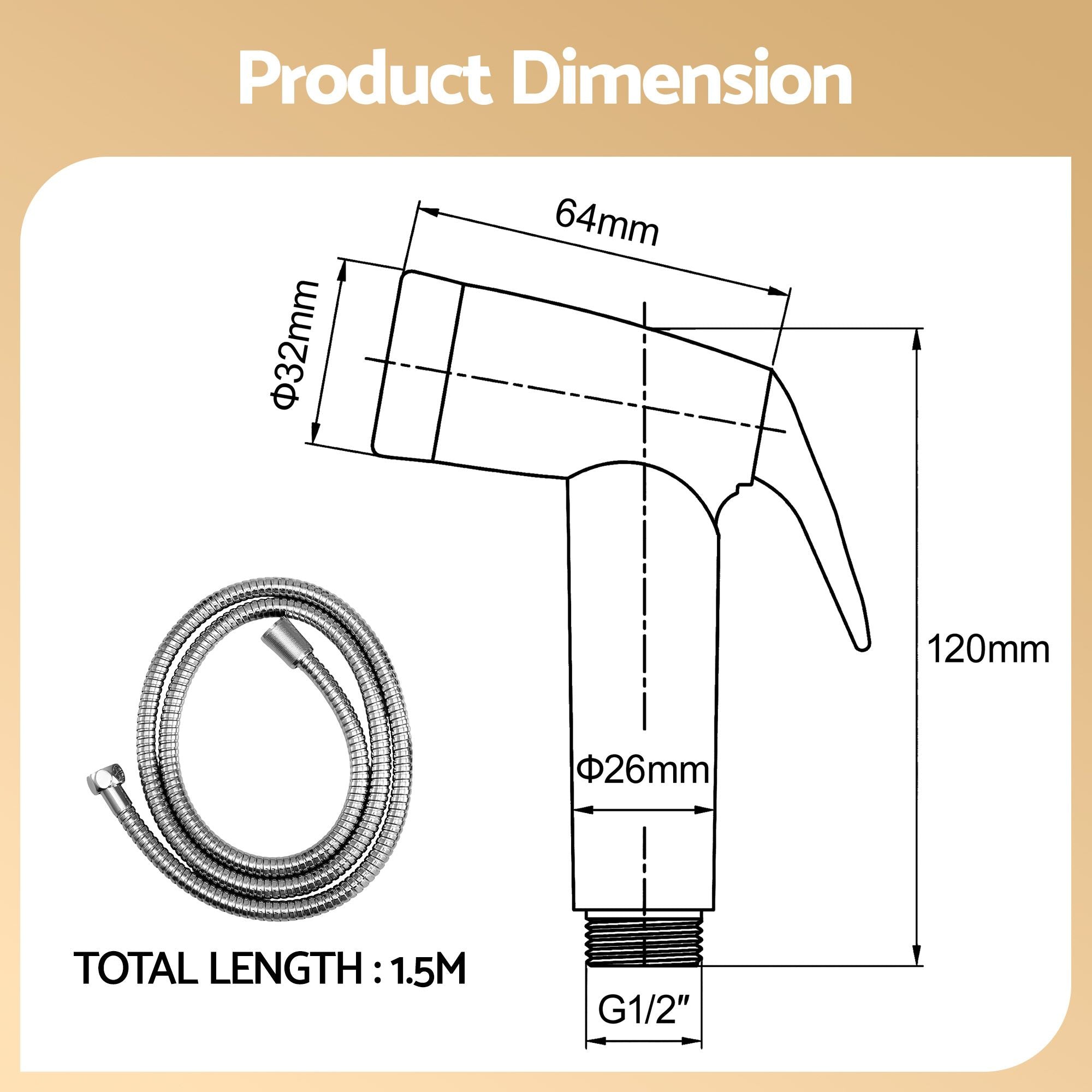 Handheld Bidet Sprayer Toilet Stainless Steel Hose | Simpledeals