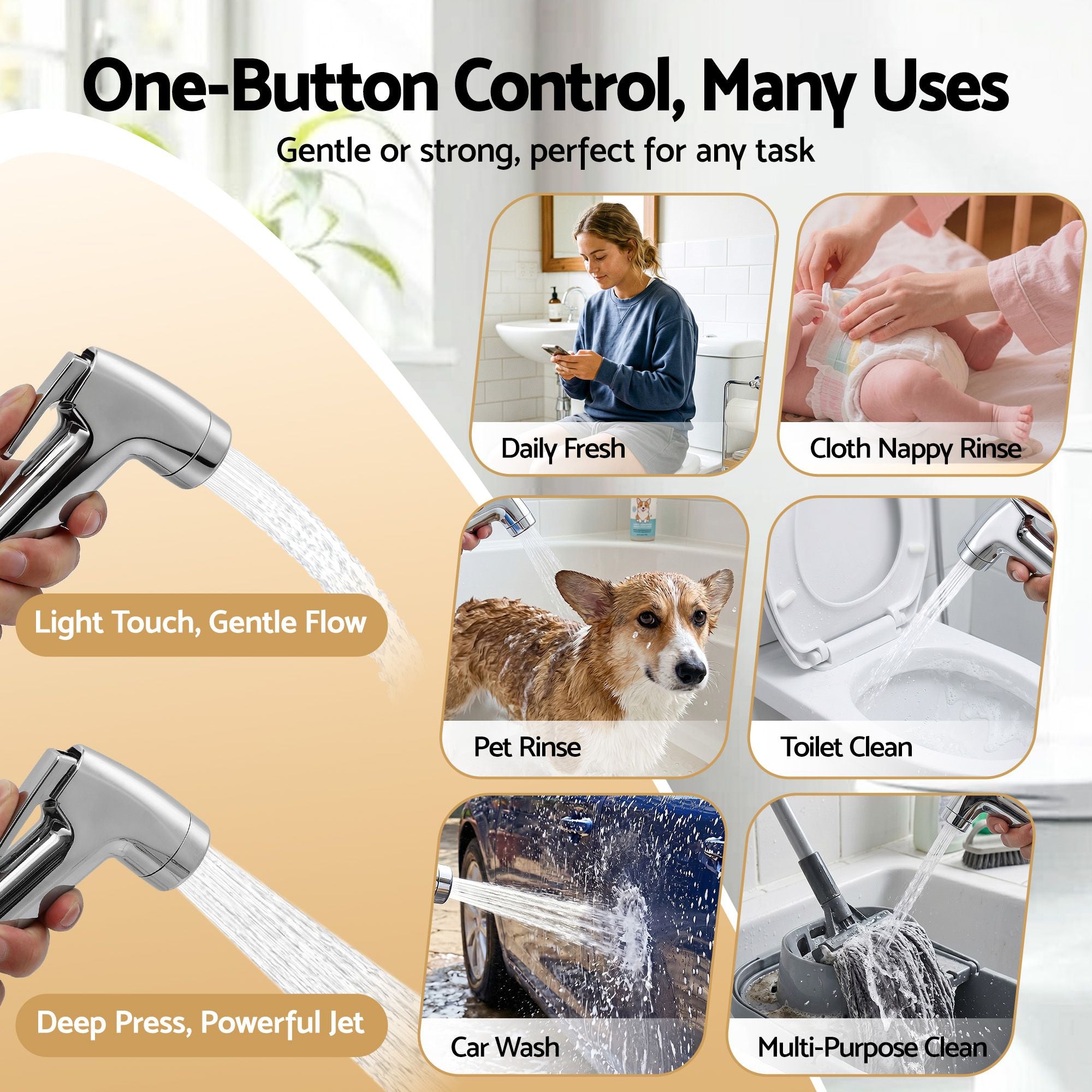 Handheld Bidet Sprayer Toilet Stainless Steel Hose | Simpledeals