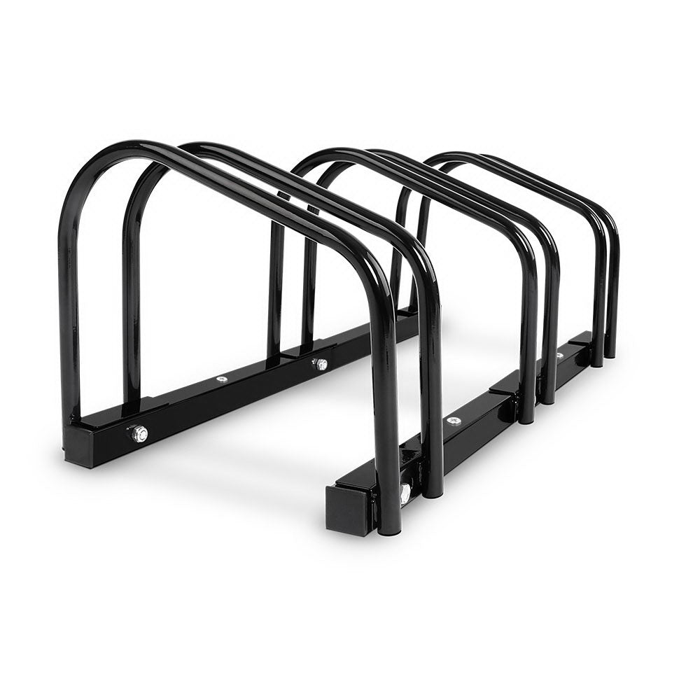 3 Bike Stand Rack Bicycle Storage Floor Parking Holder Cycling Black | Black colour