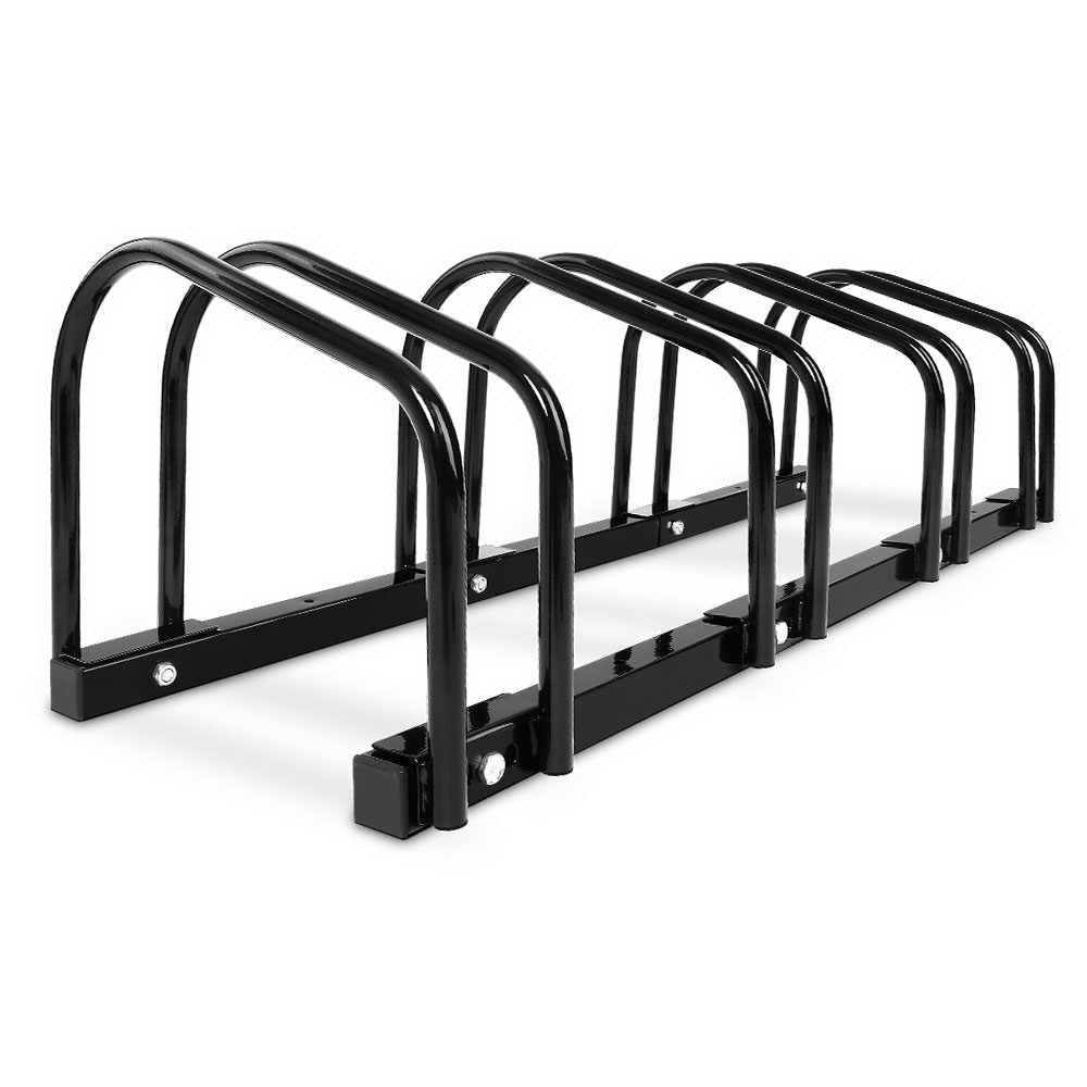 Black colour - Portable Bike 4 Parking Rack Bicycle Instant Storage Stand - Black
