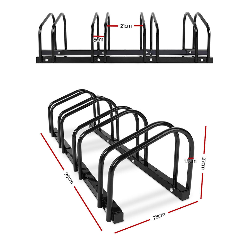 Bicycle Stands & Storage - Portable Bike 4 Parking Rack Bicycle Instant Storage Stand - Black
