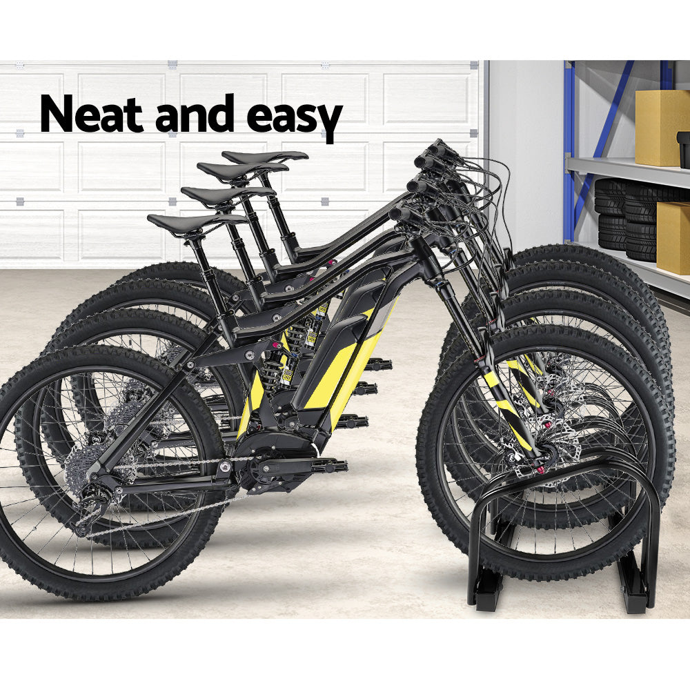 Portable Bike 4 Parking Rack Bicycle Instant Storage Stand - Black | Bicycle Stands & Storage