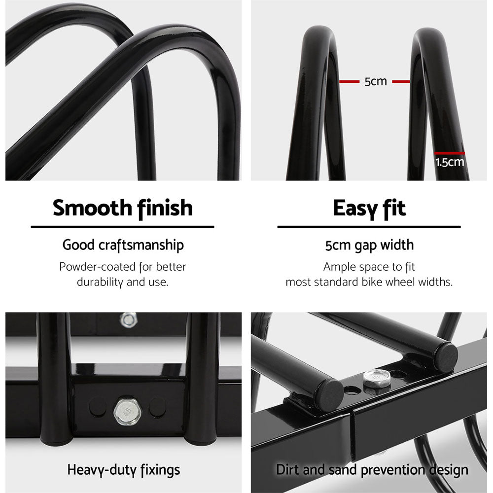 Portable Bike 4 Parking Rack Bicycle Instant Storage Stand - Black, Bicycle Stands & Storage