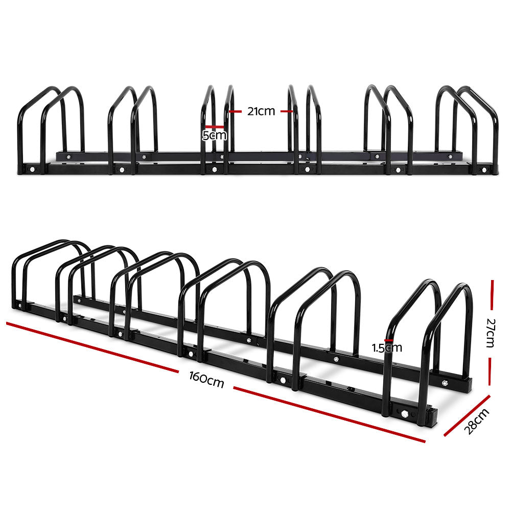 Portable Bike 6 Parking Rack Bicycle Instant Storage Stand - Black | 516fz