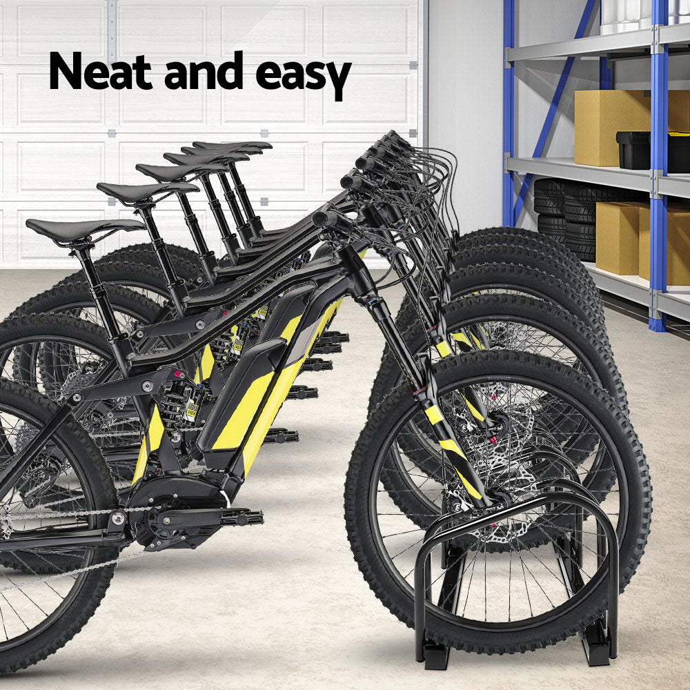 Portable Bike 6 Parking Rack Bicycle Instant Storage Stand - Black, 516fz