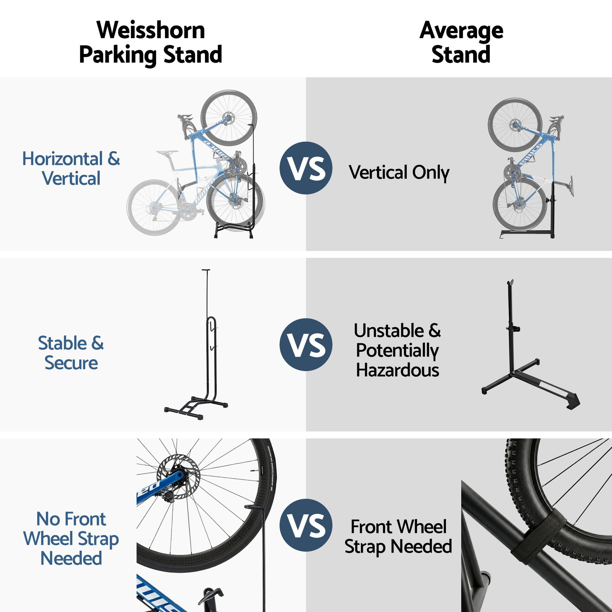 4-in-1 Adjustable Bike Parking Stand Vertical Rack 24-27.5 Inch