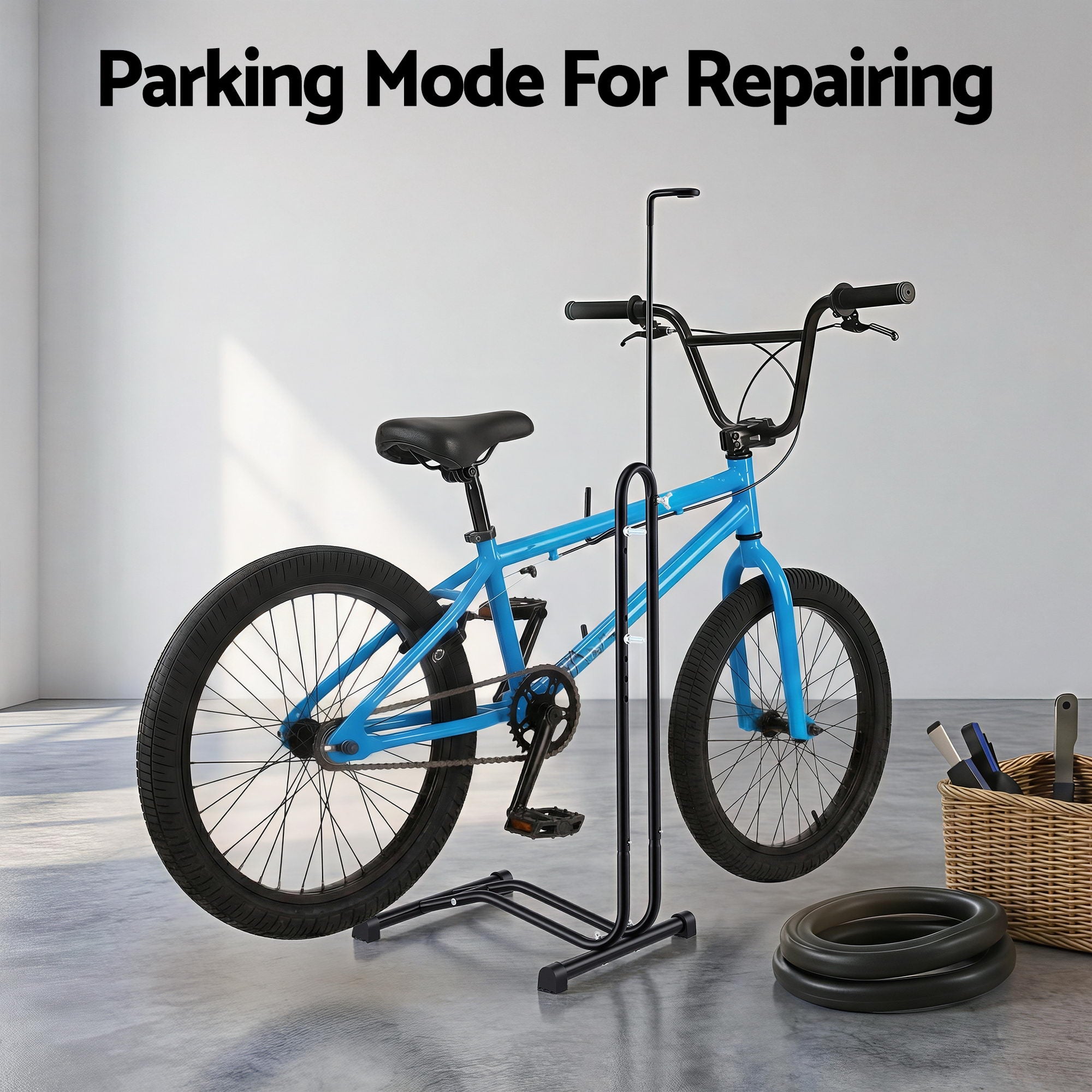 4-in-1 Adjustable Bike Parking Stand Vertical Rack 24-27.5 Inch