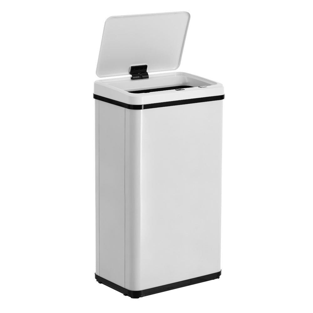 Oikiture 50L Motion Sensor Bin Automatic Rubbish Bin Kitchen White