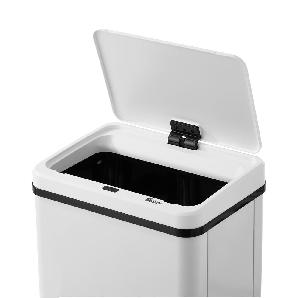 Oikiture 50L Motion Sensor Bin Automatic Rubbish Bin Kitchen White