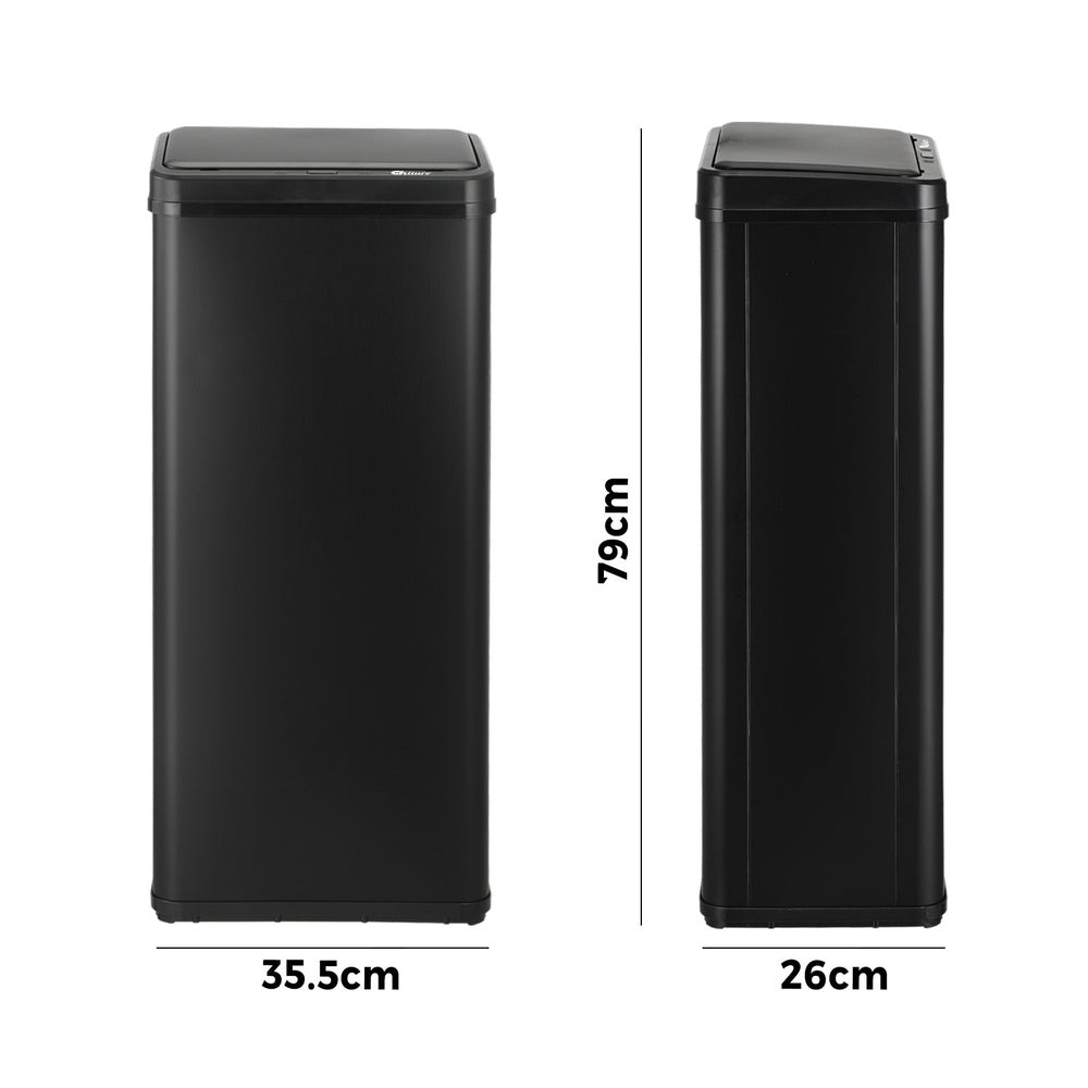 60L Motion Sensor Bin Stainless Steel Black