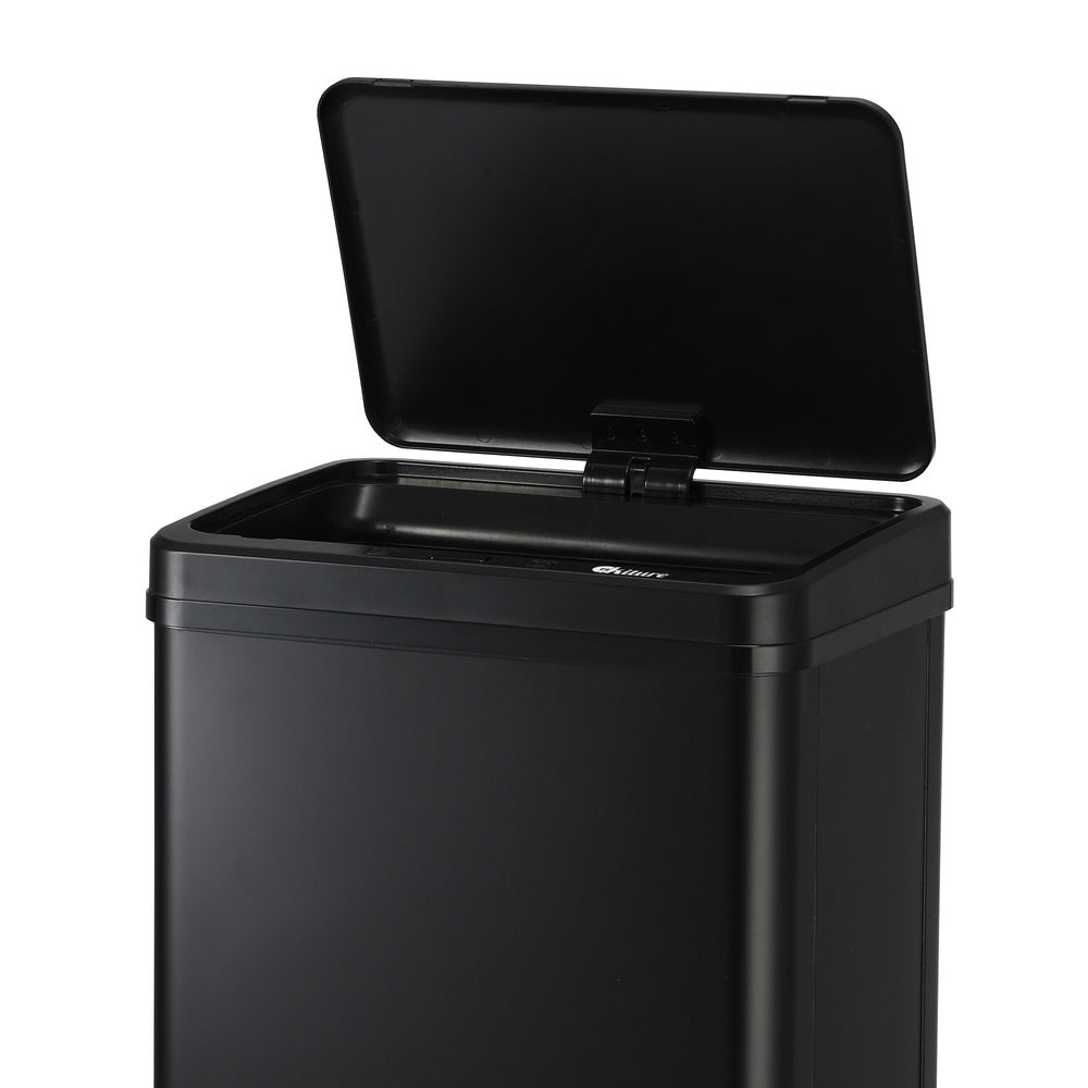 60L Motion Sensor Bin Stainless Steel Black