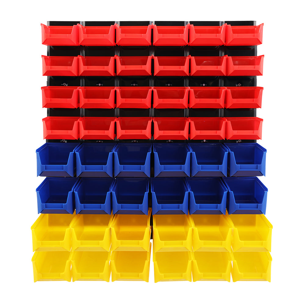 Tools Steel Work Garage - 48 Storage Bin Rack Wall Mounted Peg Board
