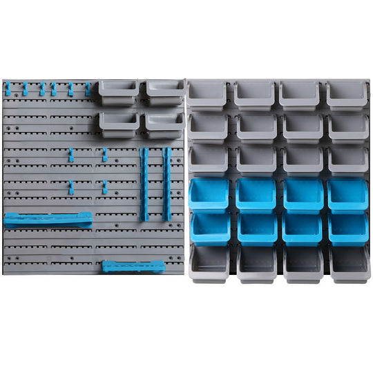44 Bin Wall Mounted Storage Rack Pegboard Tool Organiser Set with Wall Storage Racks