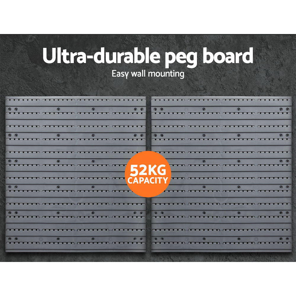44 Bin Wall Mounted Storage Rack Pegboard Tool Organiser Set