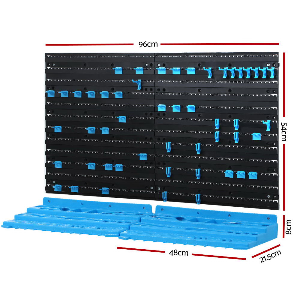 54-Bin Wall Mounted Storage Rack for Tools Organization
