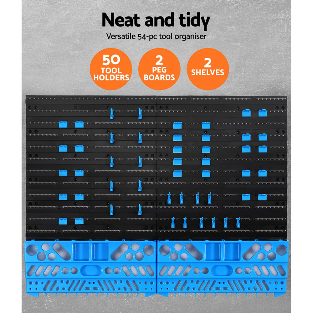 54-Bin Wall Mounted Storage Rack for Tools Organization