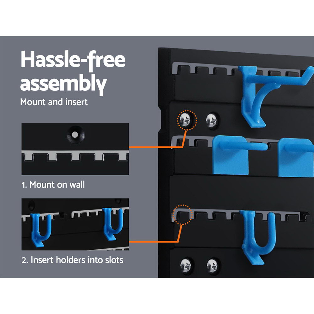 54-Bin Wall Mounted Storage Rack for Tools Organization