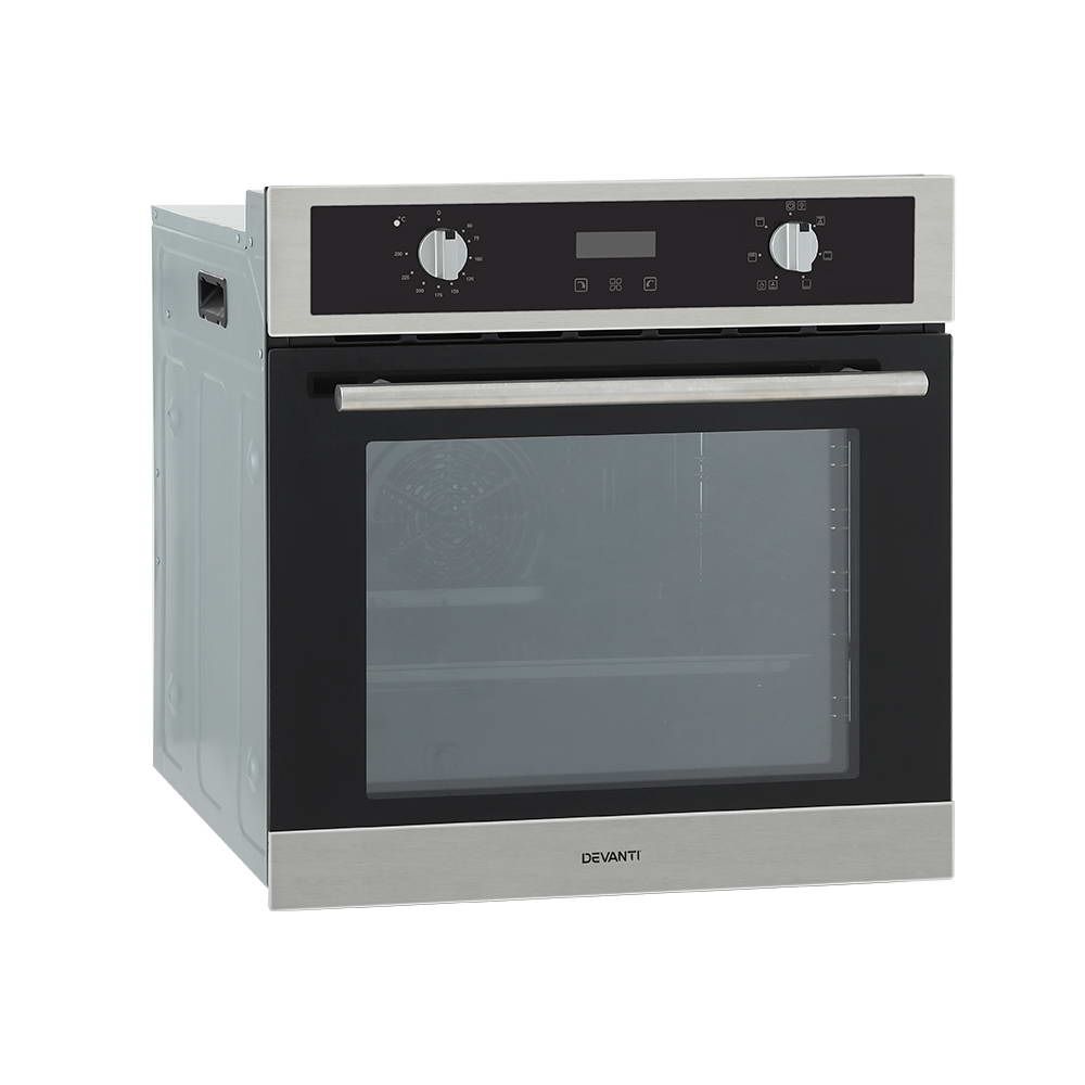 Ovens - Electric Built In Wall Oven 80L Convection Grill Ovens Stainless Steel