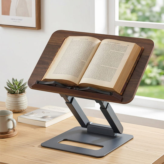 Telescopic Book Holder Oak Adjustable king